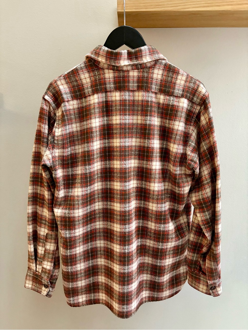 JCPenney true VTG late 70s/early 80s brown plaid flannel button-down shirt M - Picture 3 of 3